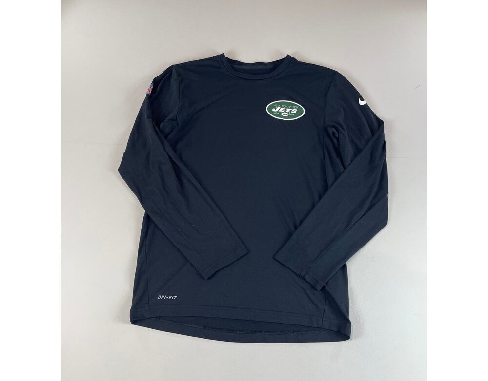 Nike On Field Apparel Dri‑Fit Long Sleeve Top Size S Black Jets Logo Mens